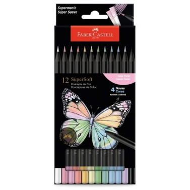 Estojo Lápis de Cor Supersoft Pastel C/12 210745 Faber